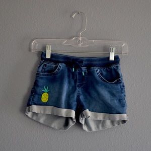 Cat & Jack | Girls Pineapple Cuff Denim Shorts Sz 7/8